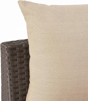 English Elm Christopher Knight Home® - PT Limon 5PCS Sofa Set - Weather-Resistant PE Rattan Half-Circle Lounge with Removable Cushions and Sturdy Iron Frame Brown+Beige PTLIMON5PCS