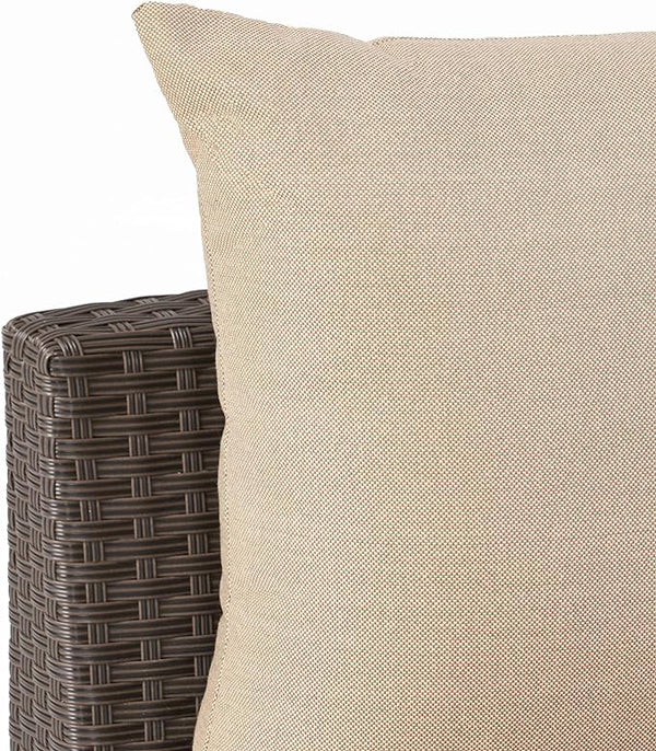 English Elm Christopher Knight Home® - PT Limon 5PCS Sofa Set - Weather-Resistant PE Rattan Half-Circle Lounge with Removable Cushions and Sturdy Iron Frame Brown+Beige PTLIMON5PCS