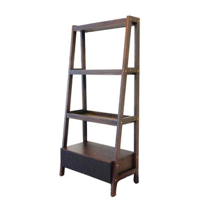 English Elm 32x17x68" Acacia Wood Ladder Bookshelf Open Display Unit for Living Room or Office W2078P174875