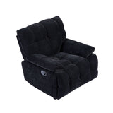 Black Swivel Reclining Sofa Chair for Living Room, Heavy Duty, Ergonomic Design