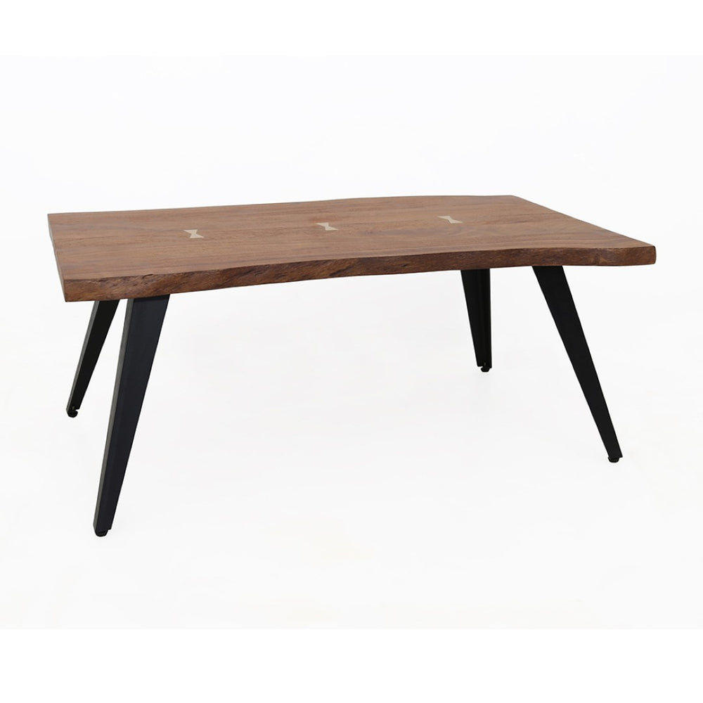 English Elm 47x23.5x17.5" Ramirez Solid Acacia Wood Coffee Table Mid-century Iron Leg Living Room W2078P175283