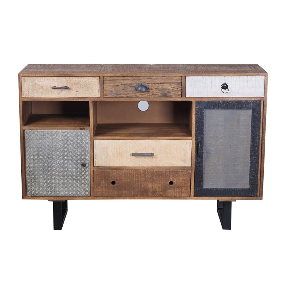 English Elm 31.5x17.5x31.5" Mango Wood Sideboard with Drawers for Farmhouse Dining or Home Office W2078P174944