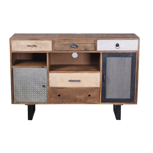 English Elm 31.5x17.5x31.5" Mango Wood Sideboard with Drawers for Farmhouse Dining or Home Office W2078P174944