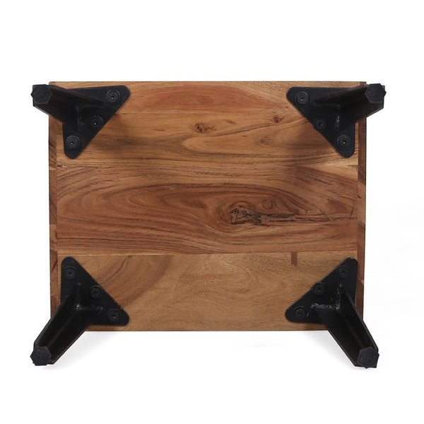 English Elm 19.5x15.5x21.5" Asther Solid Acacia Wood Nightstand with Drawer and Open Shelf W2078P174927