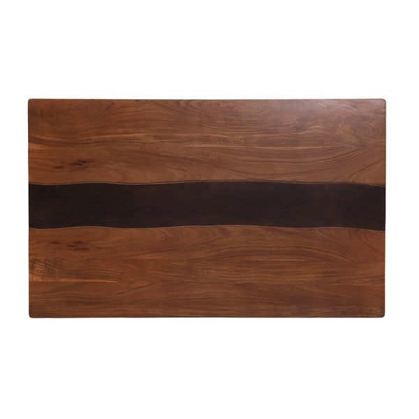 English Elm 70x35x30" Solid Acacia Live Edge Dining Table Seats Six Rustic Modern Rectangle W2078P174908