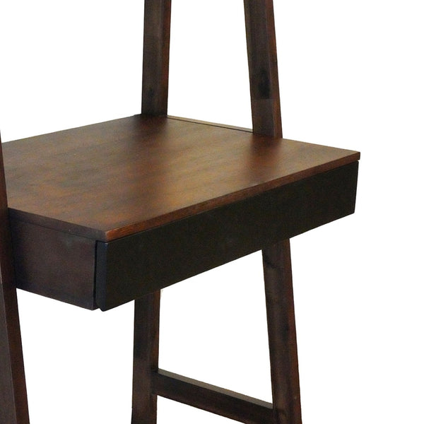 English Elm 32x17x68" Acacia Wood Ladder Bookshelf Open Display Unit for Living Room or Office W2078P174874