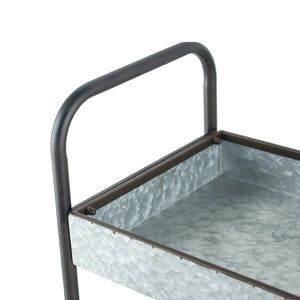 English Elm 35x12.5x40" Galvanized Steel Three Tier Open Shelf for Entryway Mudroom Rustic Storage W2078P174879