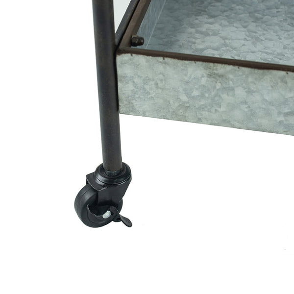 English Elm 35x12.5x40" Galvanized Steel Three Tier Open Shelf for Entryway Mudroom Rustic Storage W2078P174879