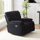 English Elm 360 Degree Swivel Fabric Single Sofa Heavy Duty Reclining Chair For Living Room, Black