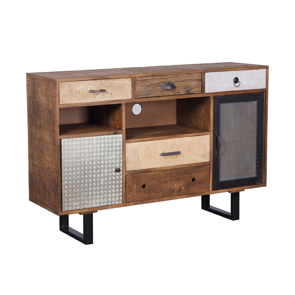English Elm 31.5x17.5x31.5" Mango Wood Sideboard with Drawers for Farmhouse Dining or Home Office W2078P174944
