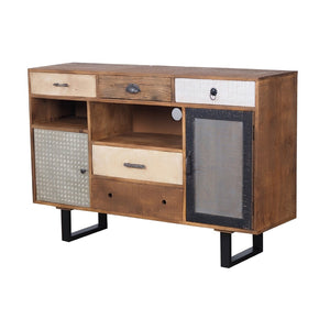 English Elm 31.5x17.5x31.5" Mango Wood Sideboard with Drawers for Farmhouse Dining or Home Office W2078P174944