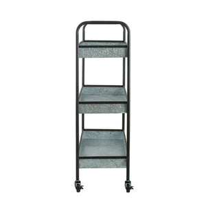 English Elm 35x12.5x40" Galvanized Steel Three Tier Open Shelf for Entryway Mudroom Rustic Storage W2078P174879