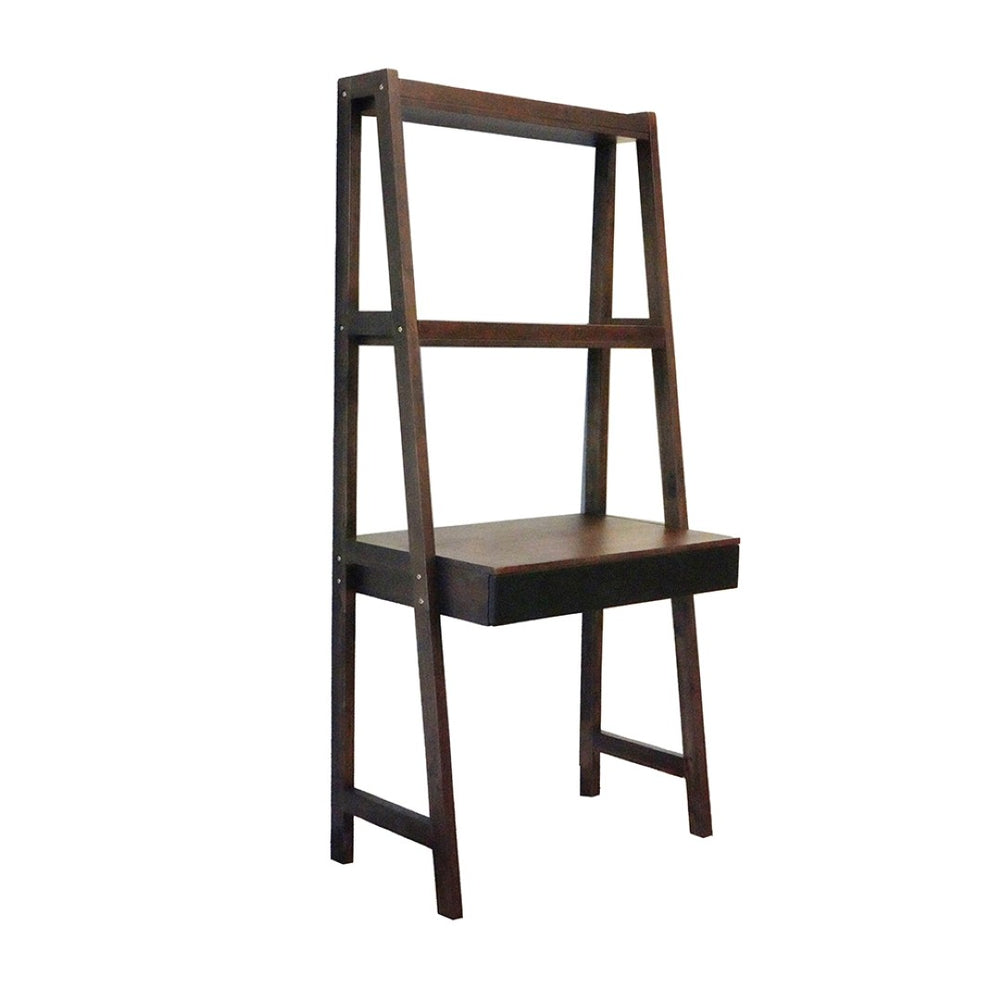 English Elm 32x17x68" Acacia Wood Ladder Bookshelf Open Display Unit for Living Room or Office W2078P174874