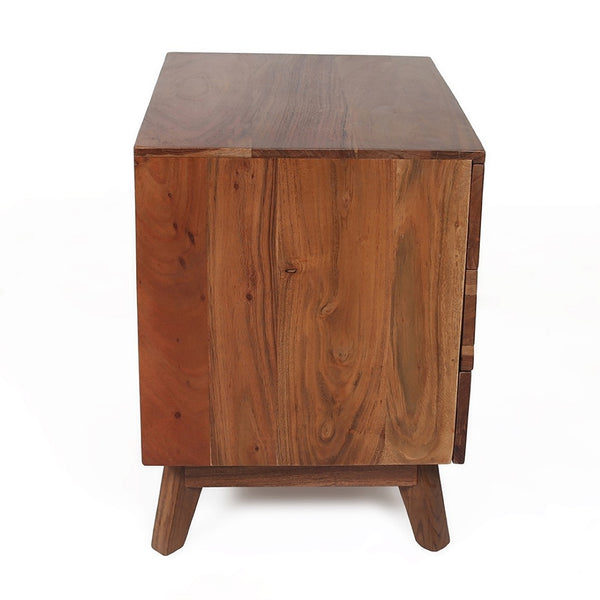 English Elm 21.5x16.5x23" Solid Acacia Wood Nightstand Live Edge Side Table Rustic Modern W2078P174892