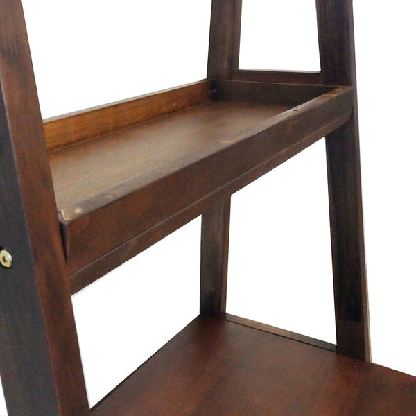 English Elm 32x17x68" Acacia Wood Ladder Bookshelf Open Display Unit for Living Room or Office W2078P174874