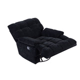 English Elm 360 Degree Swivel Fabric Single Sofa Heavy Duty Reclining Chair For Living Room, Black