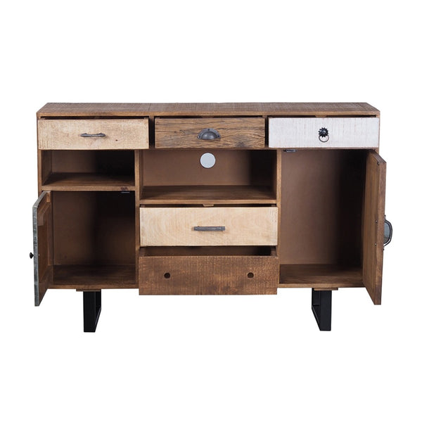English Elm 31.5x17.5x31.5" Mango Wood Sideboard with Drawers for Farmhouse Dining or Home Office W2078P174944