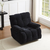 English Elm 360 Degree Swivel Fabric Single Sofa Heavy Duty Reclining Chair For Living Room, Black