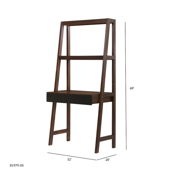 English Elm 32x17x68" Acacia Wood Ladder Bookshelf Open Display Unit for Living Room or Office W2078P174874