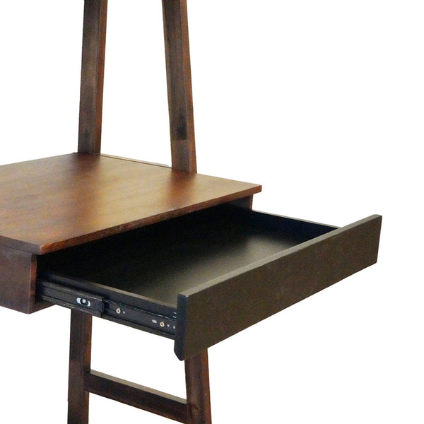 English Elm 32x17x68" Acacia Wood Ladder Bookshelf Open Display Unit for Living Room or Office W2078P174874