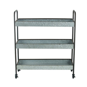 English Elm 35x12.5x40" Galvanized Steel Three Tier Open Shelf for Entryway Mudroom Rustic Storage W2078P174879
