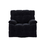 English Elm 360 Degree Swivel Fabric Single Sofa Heavy Duty Reclining Chair For Living Room, Black