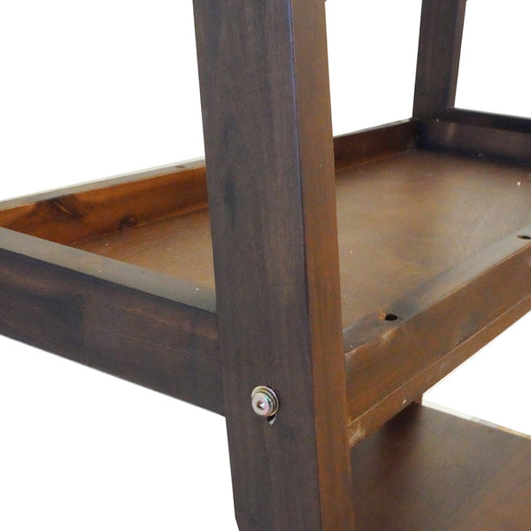 English Elm 32x17x68" Acacia Wood Ladder Bookshelf Open Display Unit for Living Room or Office W2078P174875