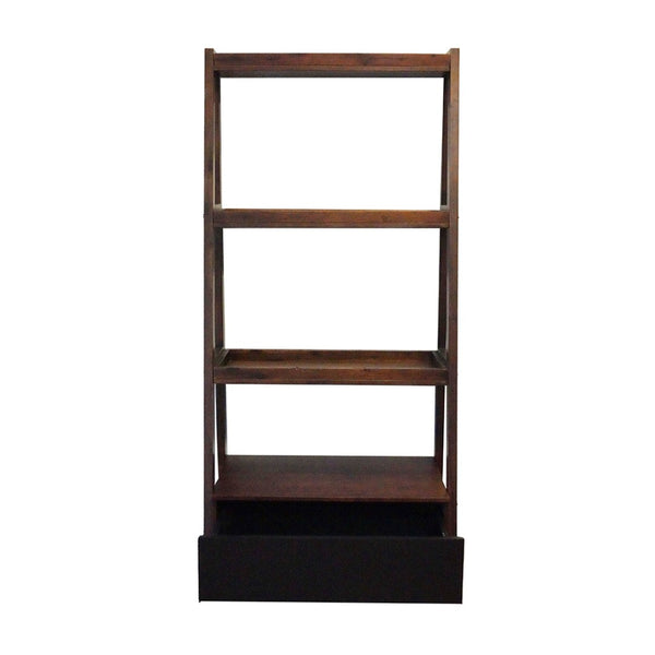 English Elm 32x17x68" Acacia Wood Ladder Bookshelf Open Display Unit for Living Room or Office W2078P174875