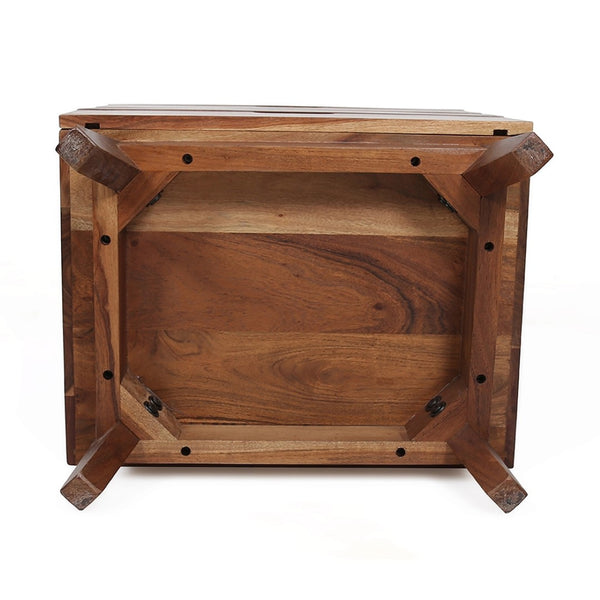 English Elm 21.5x16.5x23" Solid Acacia Wood Nightstand Live Edge Side Table Rustic Modern W2078P174892