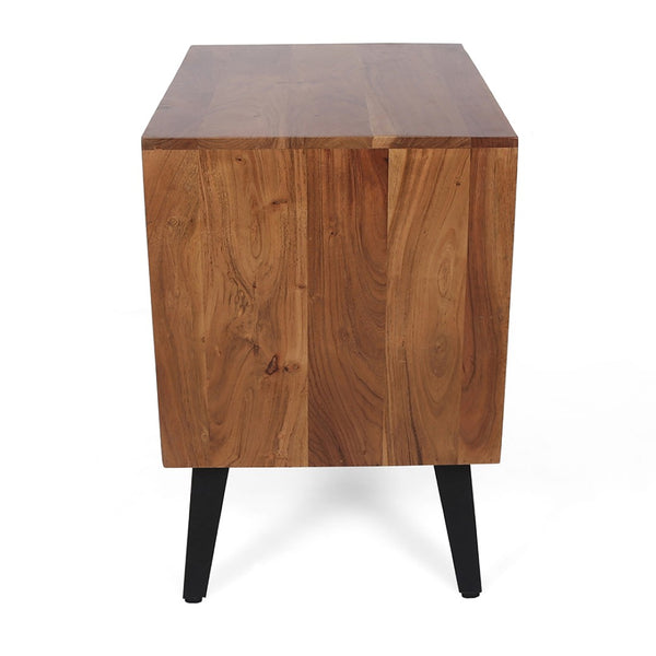English Elm 19.5x15.5x21.5" Asther Solid Acacia Wood Nightstand with Drawer and Open Shelf W2078P174927