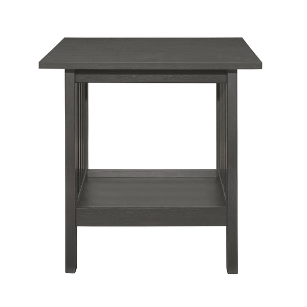 English Elm Classic Lewiston 3pc Occasional Table Set in Gray Finish with Arts & Crafts Slat Design, Shelf Storage Antique Gray 50.5 L x 26 W x 7.25 H B011P175443