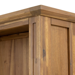 English Elm 35.5x12x71" Acacia Wood Bookcase with Woven Hyacinth Shelves for Farmhouse Living W2078P175455