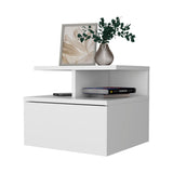 English Elm White 1-Drawer Floating Nightstand