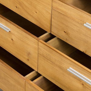English Elm 53x17x31.5" 6-drawer Dresser Solid Acacia and Mdf Wide Low Profile Bedroom Storage W2078P175465