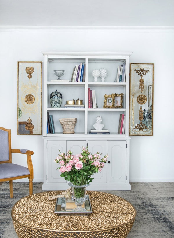 English Elm 53x19x83" Tall Farmhouse Cabinet Solid Acacia Wood Grain Vertical Storage Entryway White W2078S00011