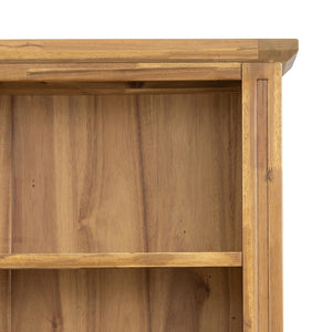 English Elm 35.5x12x71" Acacia Wood Bookcase with Woven Hyacinth Shelves for Farmhouse Living W2078P175455