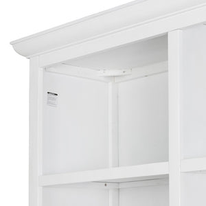 English Elm 53x19x83" Tall Farmhouse Cabinet Solid Acacia Wood Grain Vertical Storage Entryway White W2078S00011