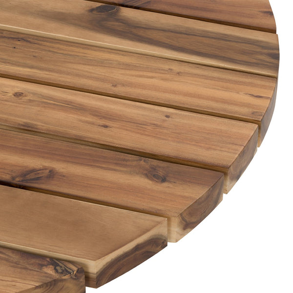 English Elm D35.6x14.6" Round Solid Acacia Wood Coffee Table Low Profile Organic Living Room W2078P175581
