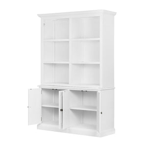 English Elm 53x19x83" Tall Farmhouse Cabinet Solid Acacia Wood Grain Vertical Storage Entryway White W2078S00011