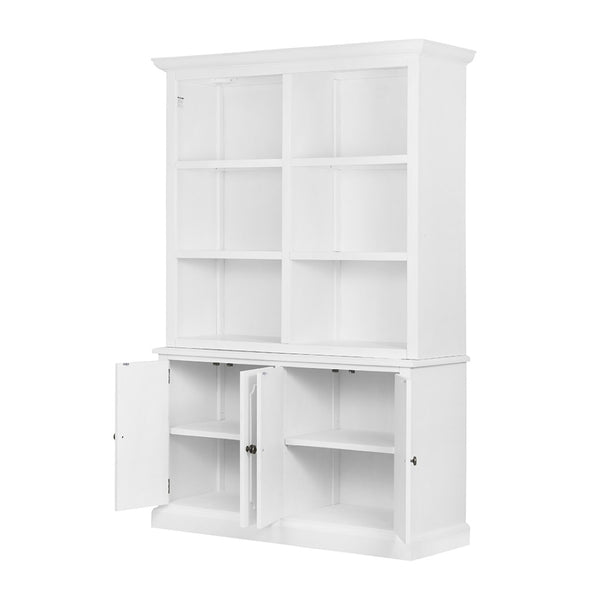 English Elm 53x19x83" Tall Farmhouse Cabinet Solid Acacia Wood Grain Vertical Storage Entryway White W2078S00011