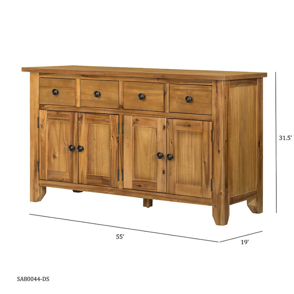 English Elm 31.5x17.5x31.5" Mango Wood Sideboard with Drawers for Farmhouse Dining or Home Office W2078P175449