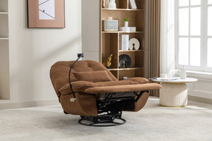 English Elm Power Recliner 270° Swivel Glider Bluetooth Music Player USB Charger Phone Holder Snack Storage Luxurious Models for Sleep Work Game Comfort W1752P170266