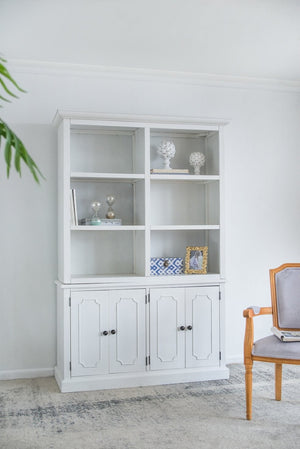 English Elm 53x19x83" Tall Farmhouse Cabinet Solid Acacia Wood Grain Vertical Storage Entryway White W2078S00011