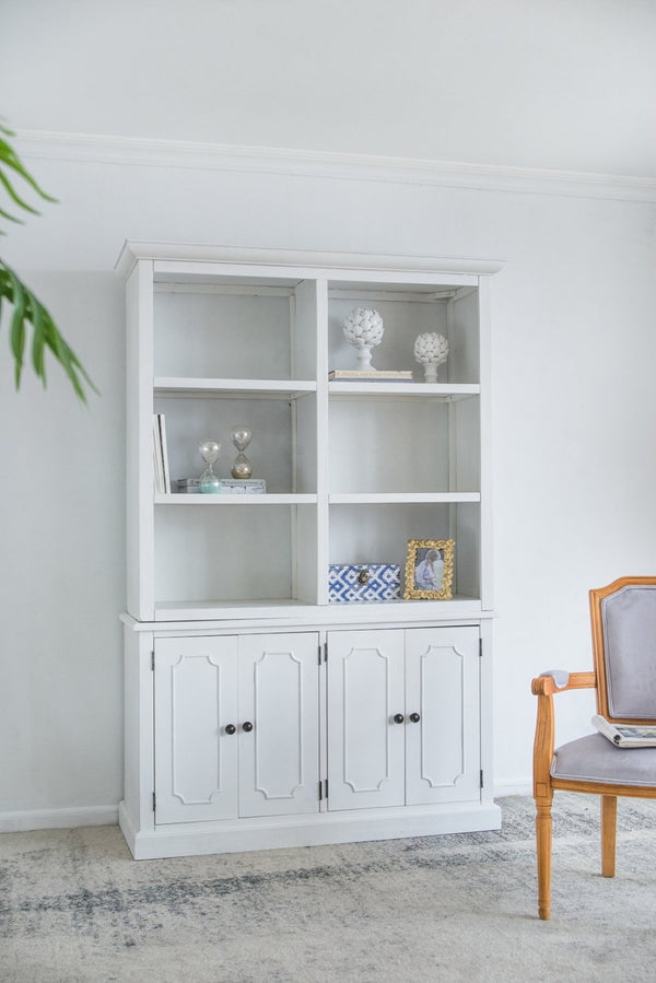 English Elm 53x19x83" Tall Farmhouse Cabinet Solid Acacia Wood Grain Vertical Storage Entryway White W2078S00011