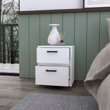 English Elm White 2-Drawer Nightstand