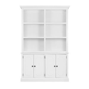 English Elm 53x19x83" Tall Farmhouse Cabinet Solid Acacia Wood Grain Vertical Storage Entryway White W2078S00011