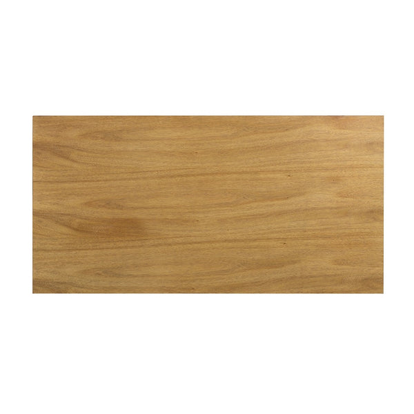 English Elm 50x26x31" Solid Acacia Writing Desk with Glass Cabinet Door Bold Painted Finish Natural Wood+Brown W2078P175452