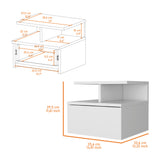 English Elm White 1-Drawer Floating Nightstand