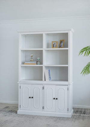 English Elm 53x19x83" Tall Farmhouse Cabinet Solid Acacia Wood Grain Vertical Storage Entryway White W2078S00011
