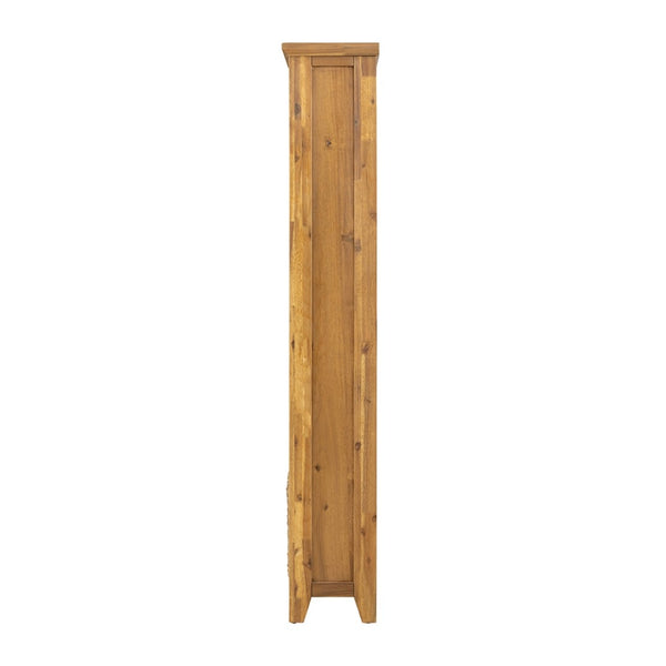 English Elm 35.5x12x71" Acacia Wood Bookcase with Woven Hyacinth Shelves for Farmhouse Living W2078P175455